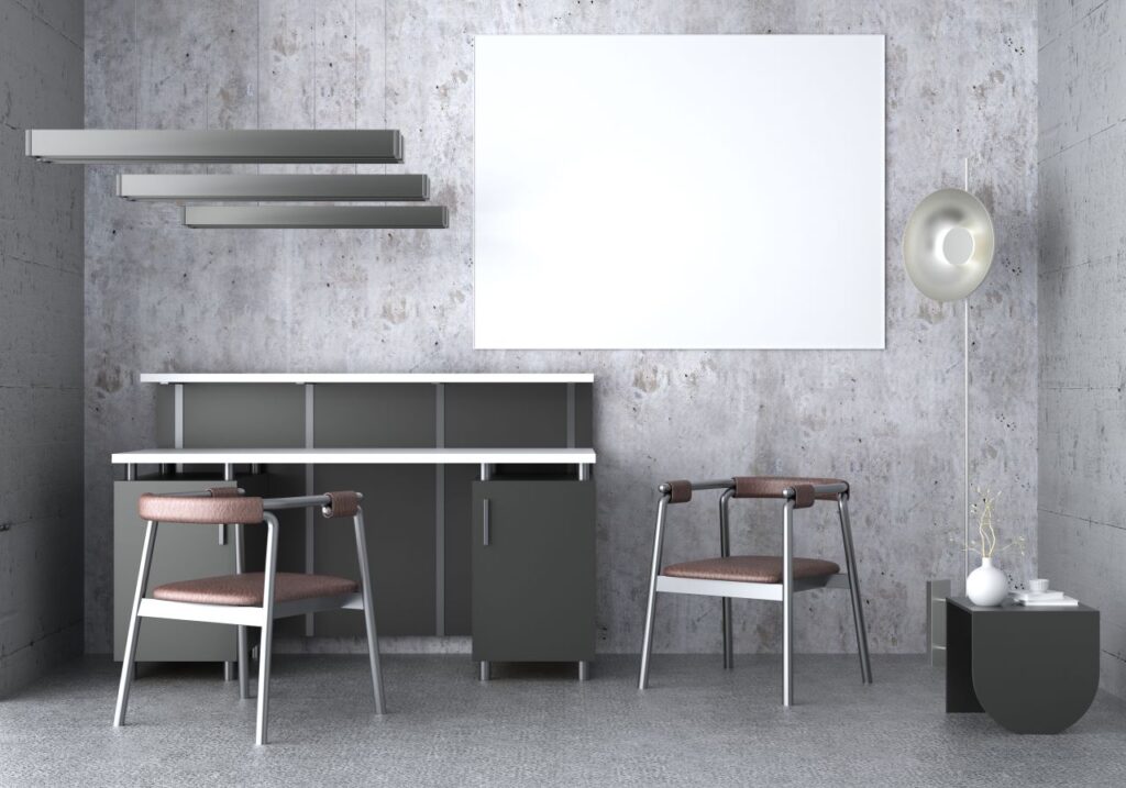 pièce technique au mobilier design